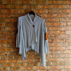 Cherish Striped Asymmetrical Cardigan